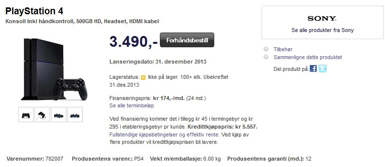 endnu engang Tomhed Normalt PlayStation 4 får norsk pris - Gamer.no
